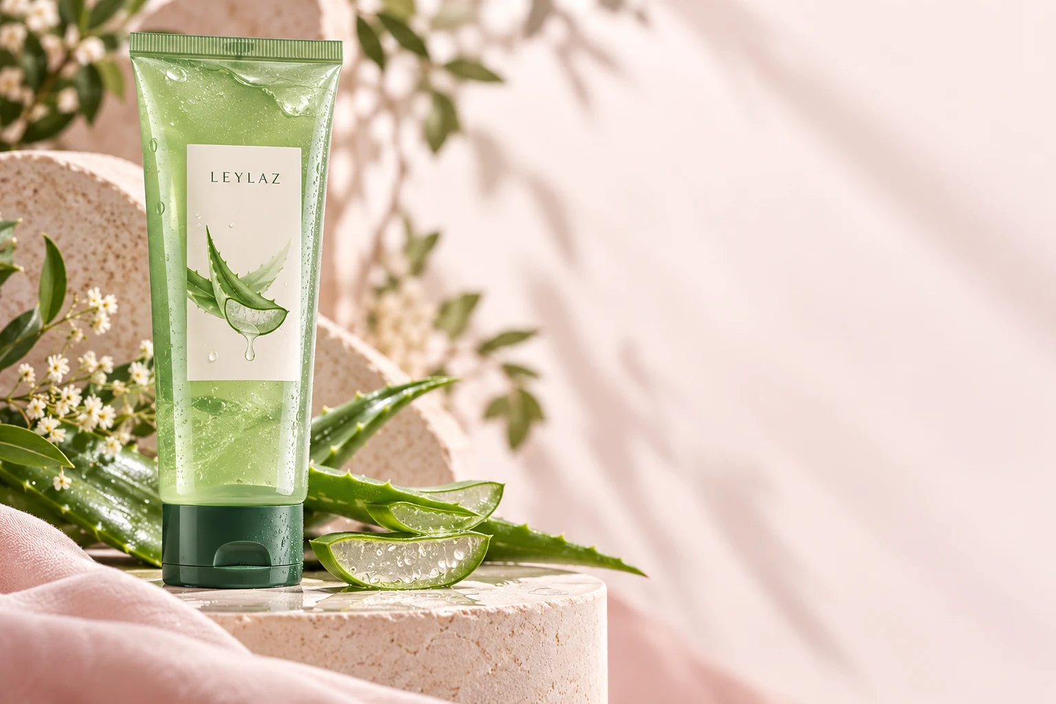 طرح نمایشی ژل آلوئه‌ورا، لمس خنکِ طبیعت
